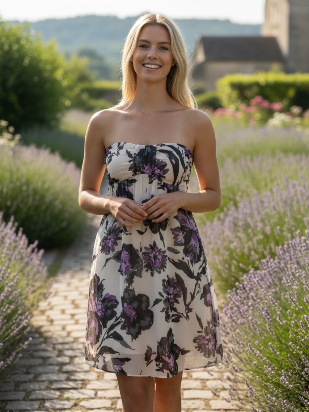 The Limited Strapless Floral Dress Size 10